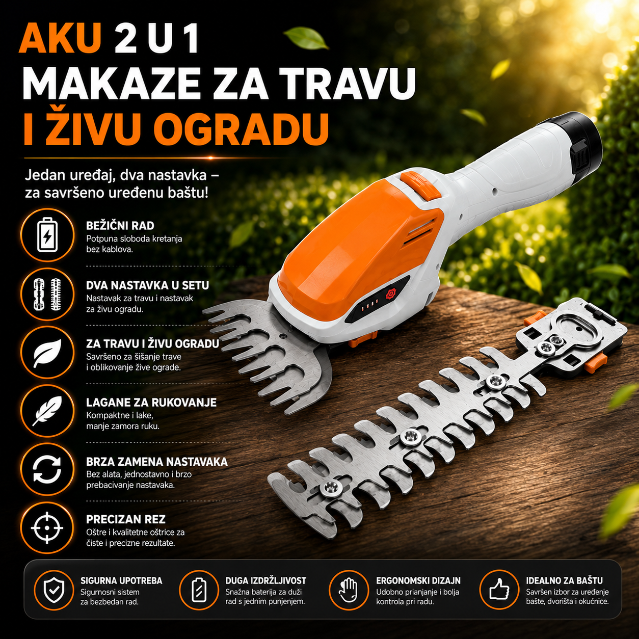 Aku trimer 2 u 1 – dvorište bez kablova, bez napora i bez neurednih ivica