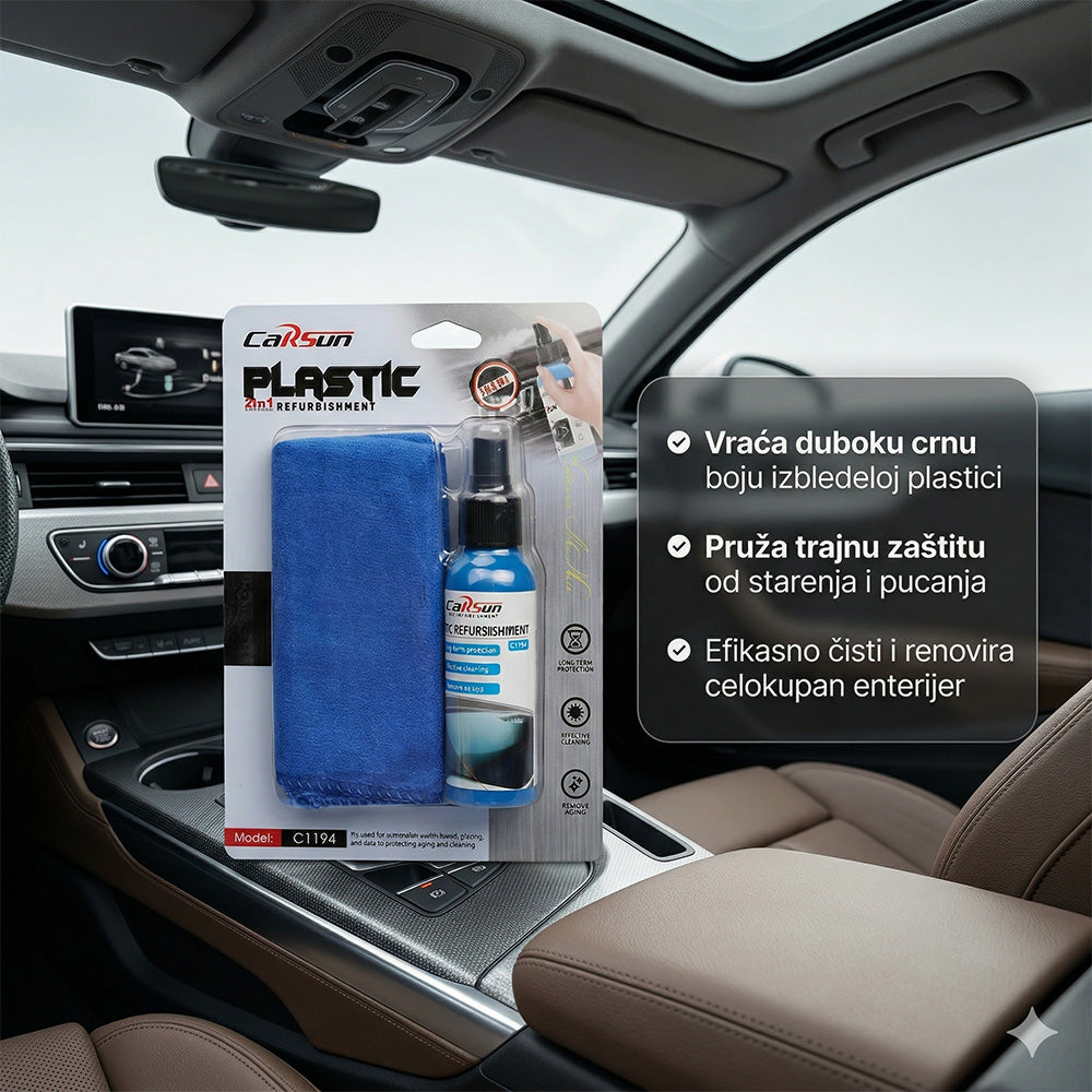 Vratite plastiku u fabričko stanje za 60 sekundi – sredstvo za obnovu plastike 1+1 GRATIS + Krpice GRATIS