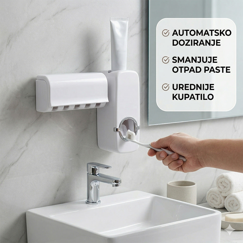 DOZER ZA PASTU I DRŽAČ ZA ČETKICE – HIGIJENA BEZ NAPORA