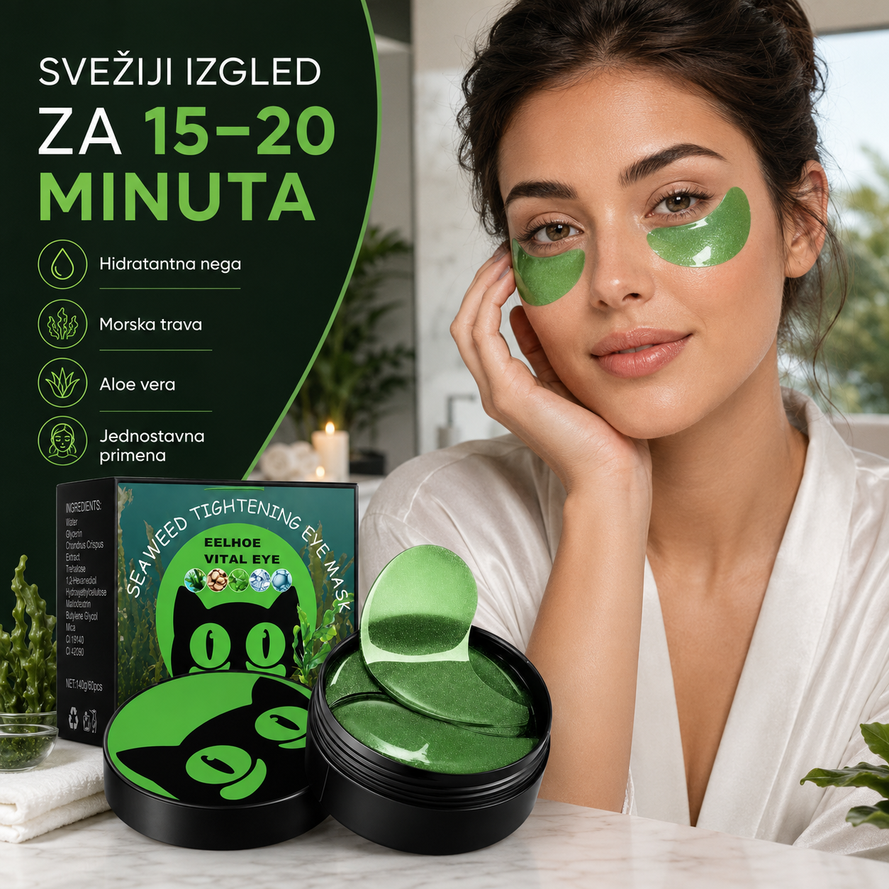 PRIRODNA MASKA ZA PODOČNJAKE I BORE – 30 KOMADA 1+1 GRATIS