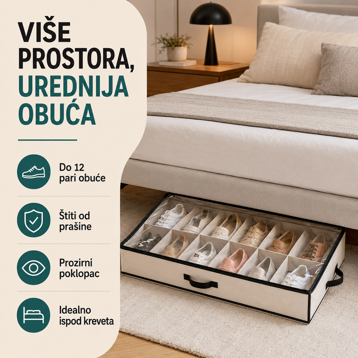 ORGANIZER ZA OBUĆU SHOES UNDER – 12 PARI + 1 GRATIS