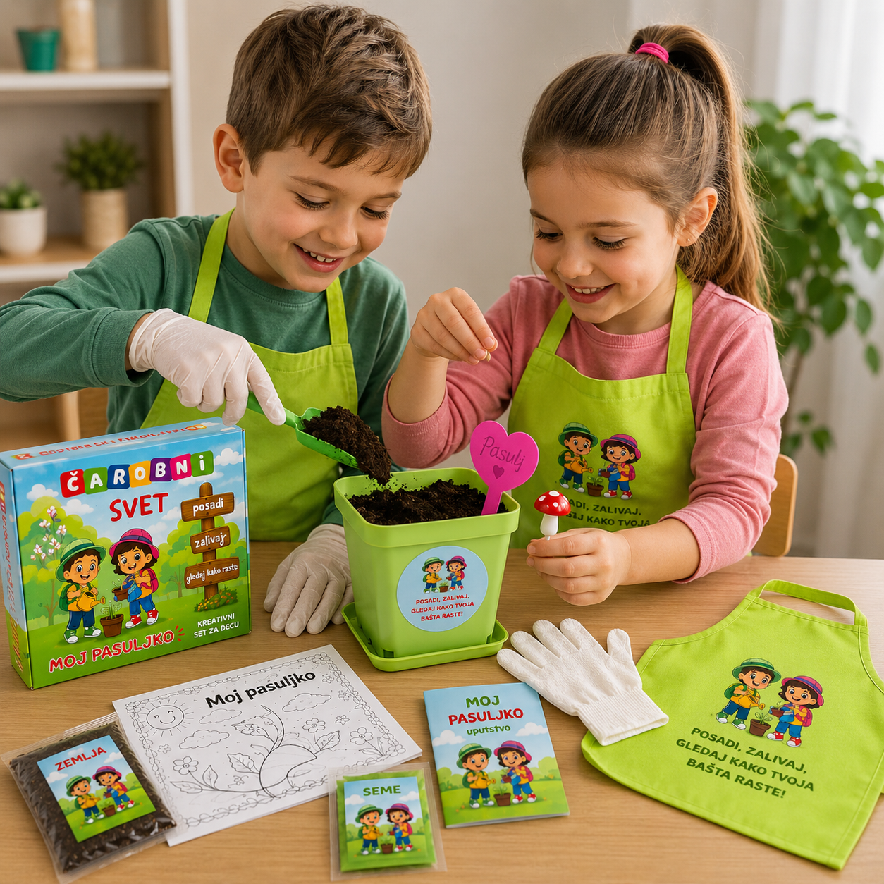 ČAROBNI SVET – MOJ PASULJKO, KREATIVNI SET ZA DECU + DODACI