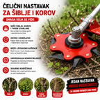 Čelični nastavak 6 oštrica + žičani nastavak GRATIS – dvije glave za ozbiljan teren
