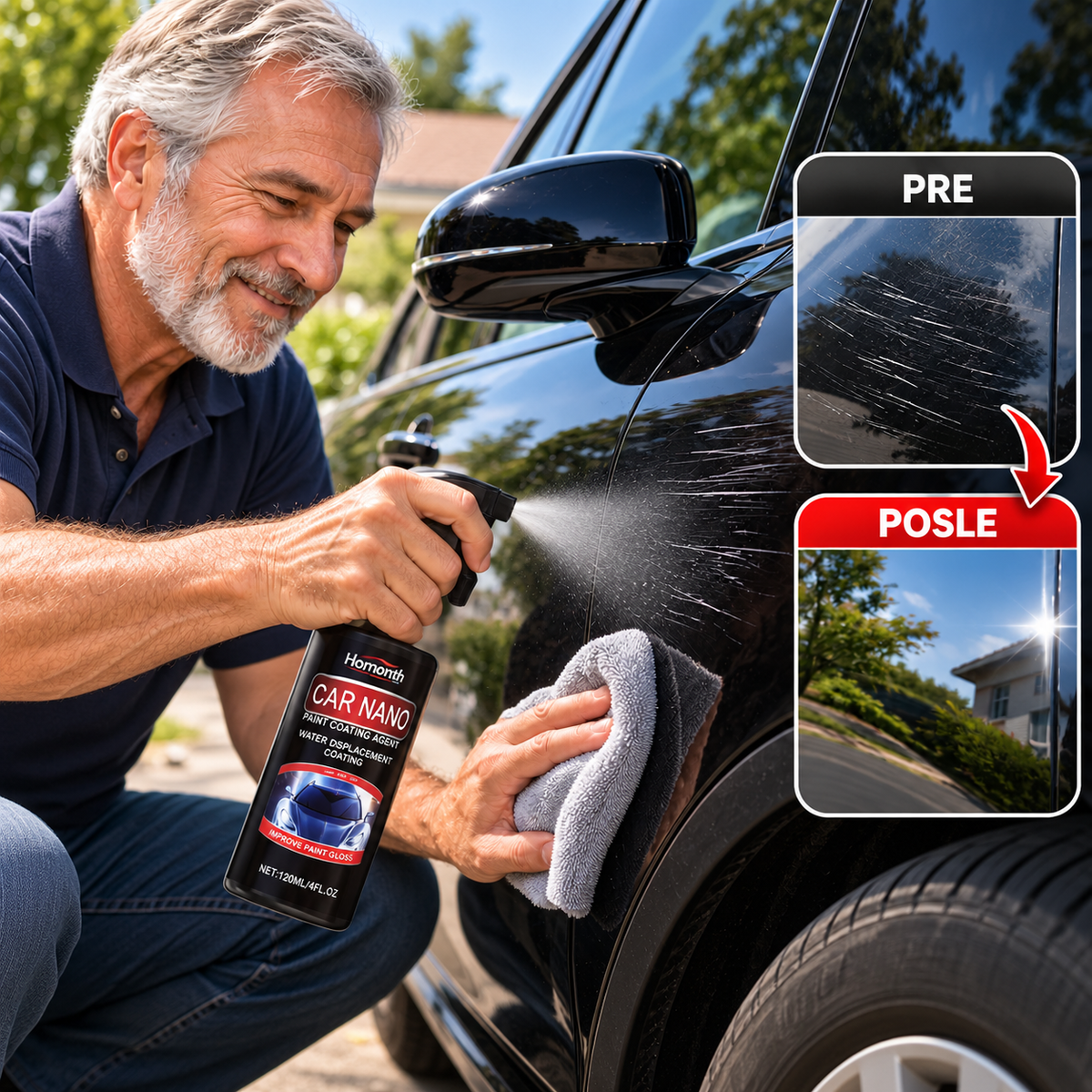 NANO SPREJ ZA AUTO – VRATI SJAJ SVOM AUTOMOBILU | 1+1 GRATIS + KRPE NA POKLON